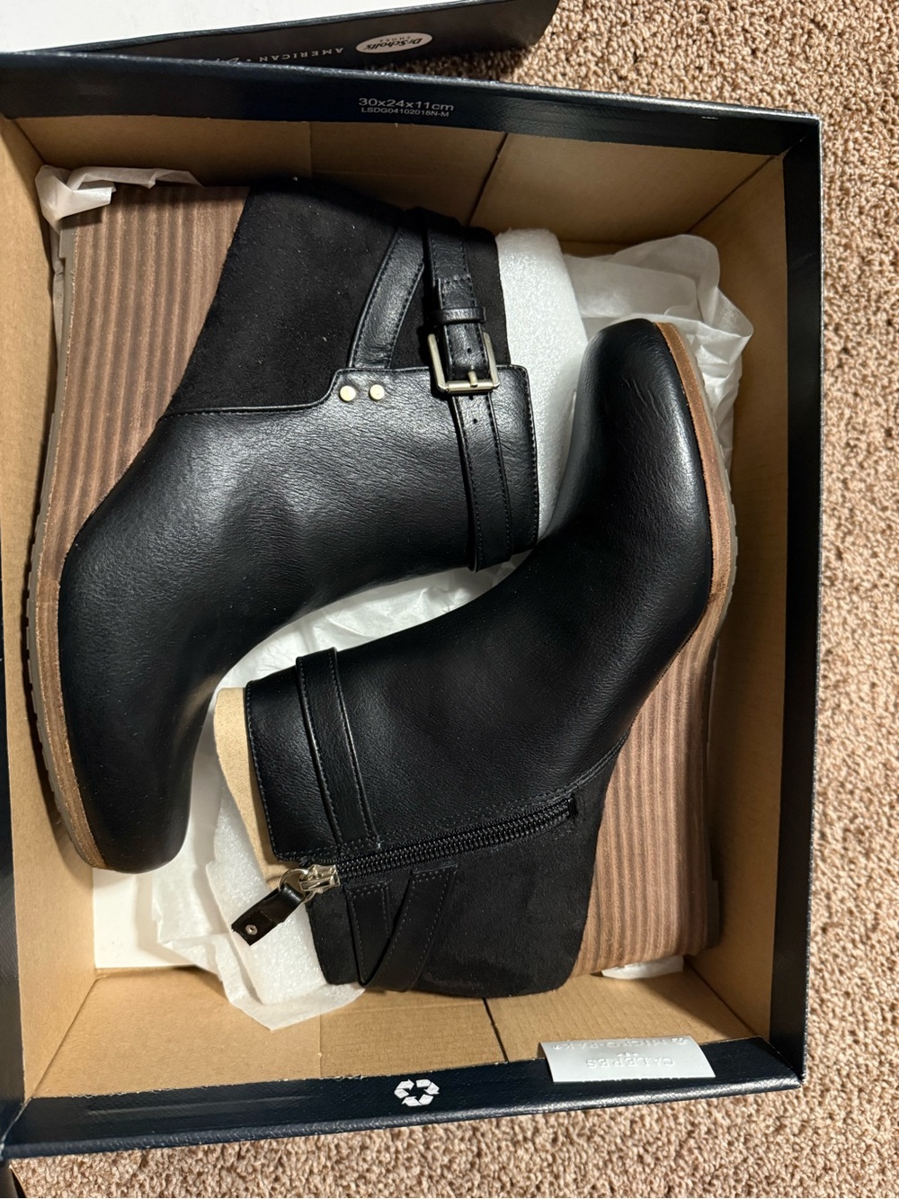 Dr. Scholl's Black Ankle Booties with Buckle Detail